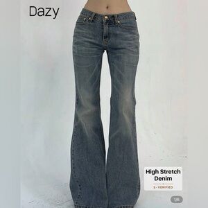 2 Women's High Stretch Denim Flare Jeans - gray